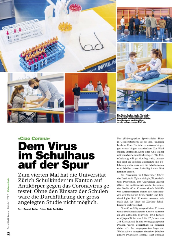Schulblatt 1/2022 «Dem Virus im Schulhaus auf der Spur»