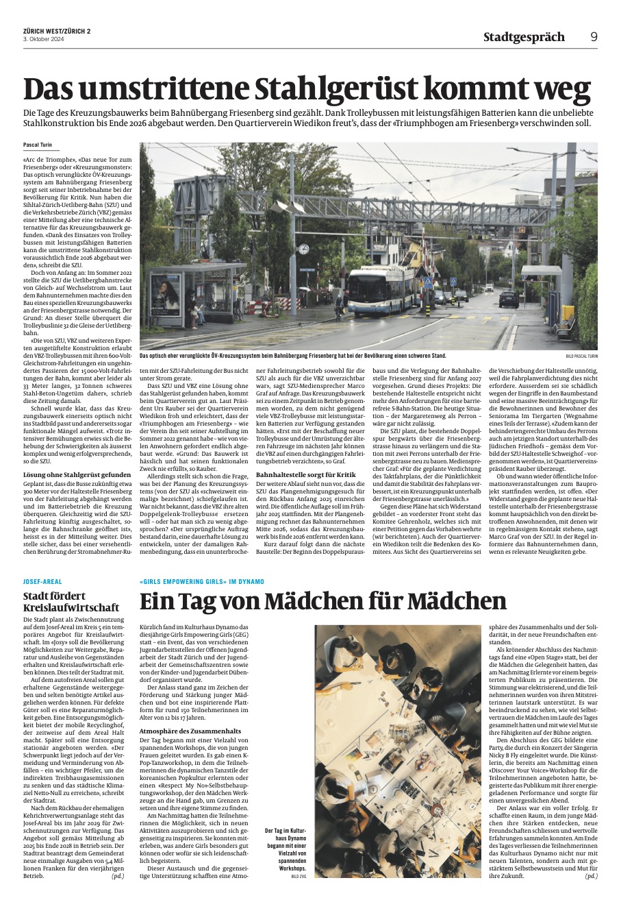 Zürich West: «Das umstrittene Stahlgerüst kommt weg»